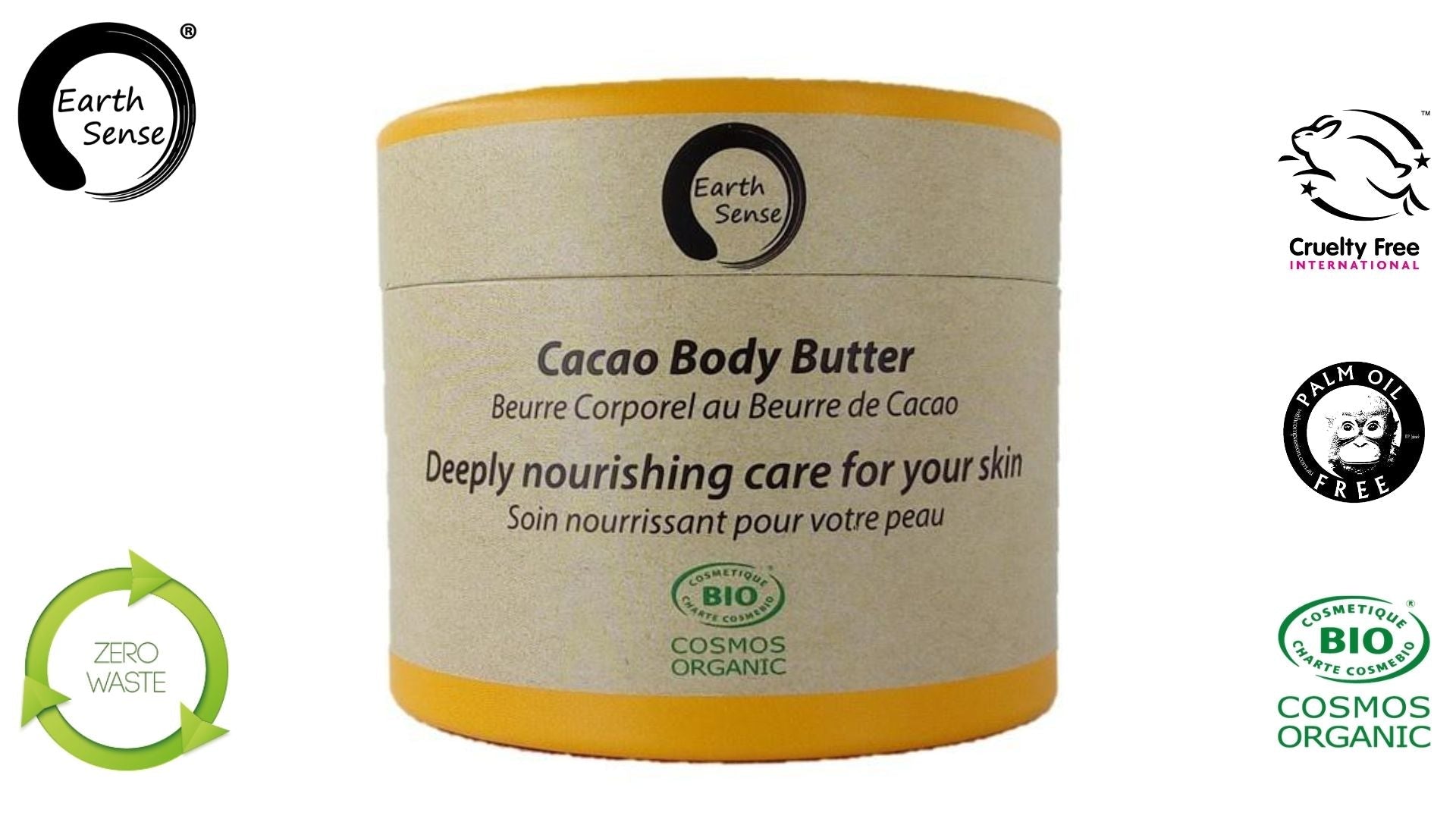 Organic Cacao Body Butter 200ml - 1 piece - 100% recycled paper packaging