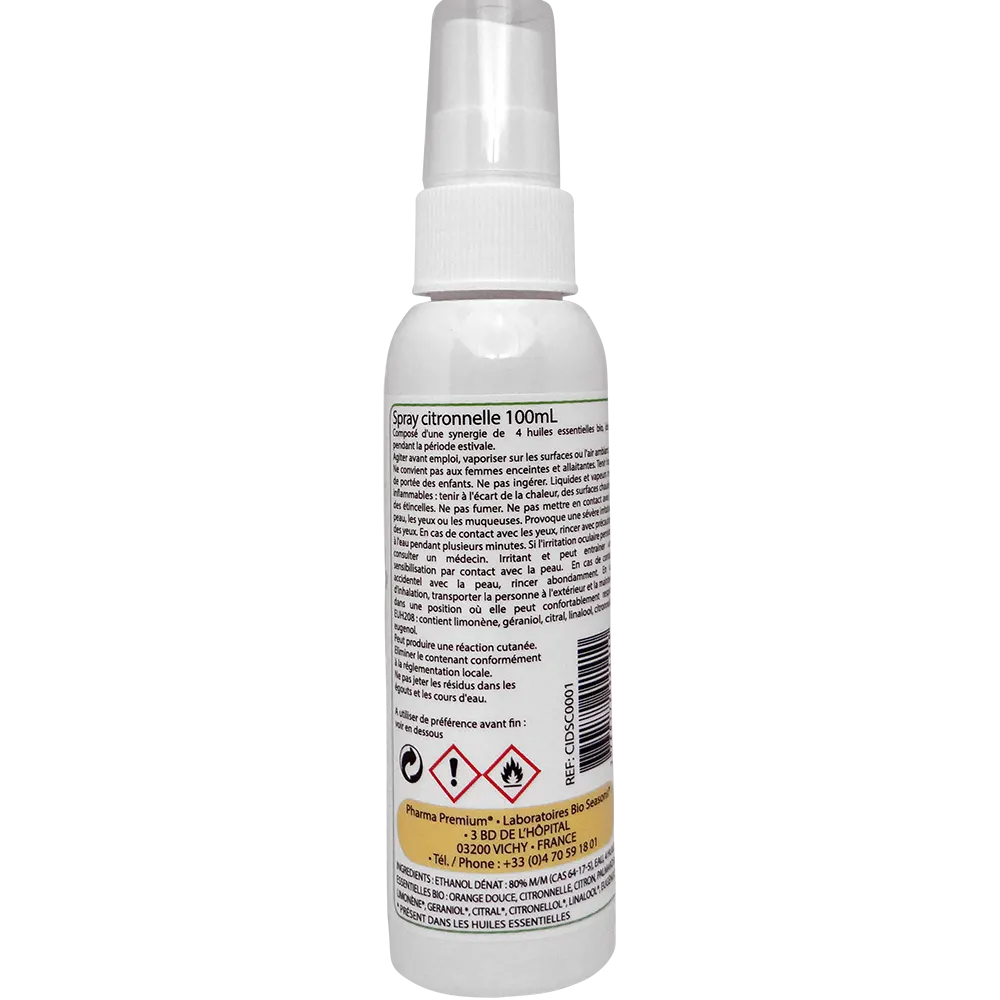 Spray Citronnelle 4 huiles essentielles Certifiées Bio