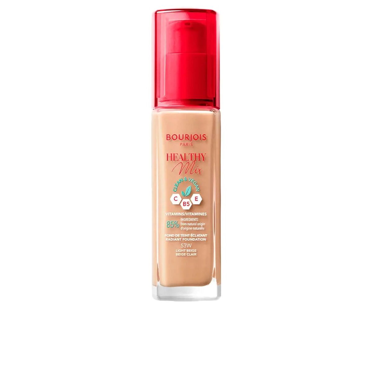 Crème Maquillage Base Bourjois Healthy Mix Nº 53 Beige clair Nº 53 Beige clair 30 ml