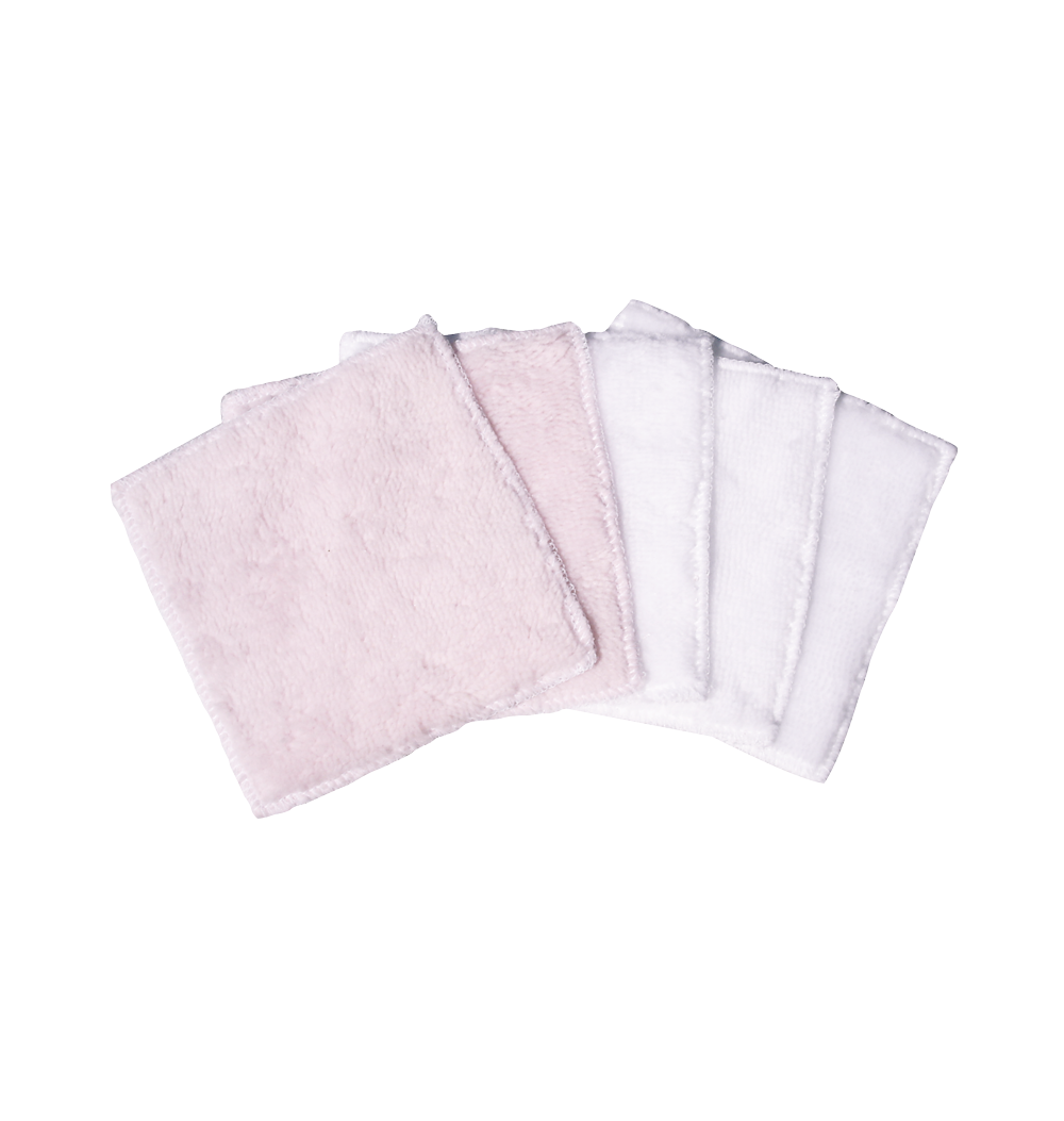 multiples lingettes blanche et rose